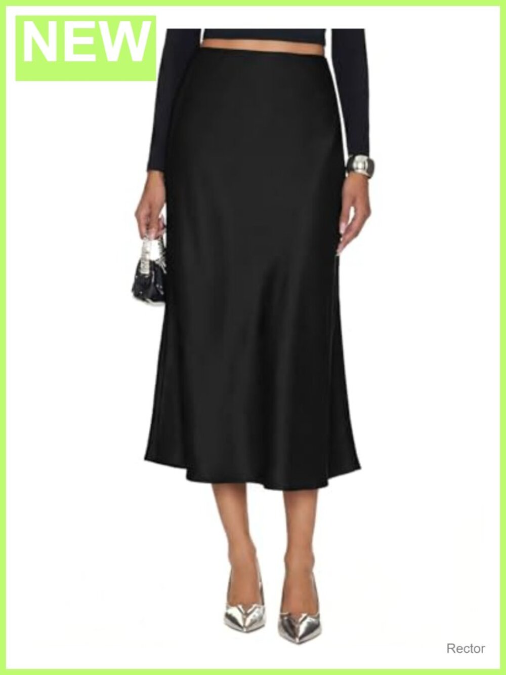 Women's Silk Satin Midi Skirt High Waisted Leopard Print A-Line